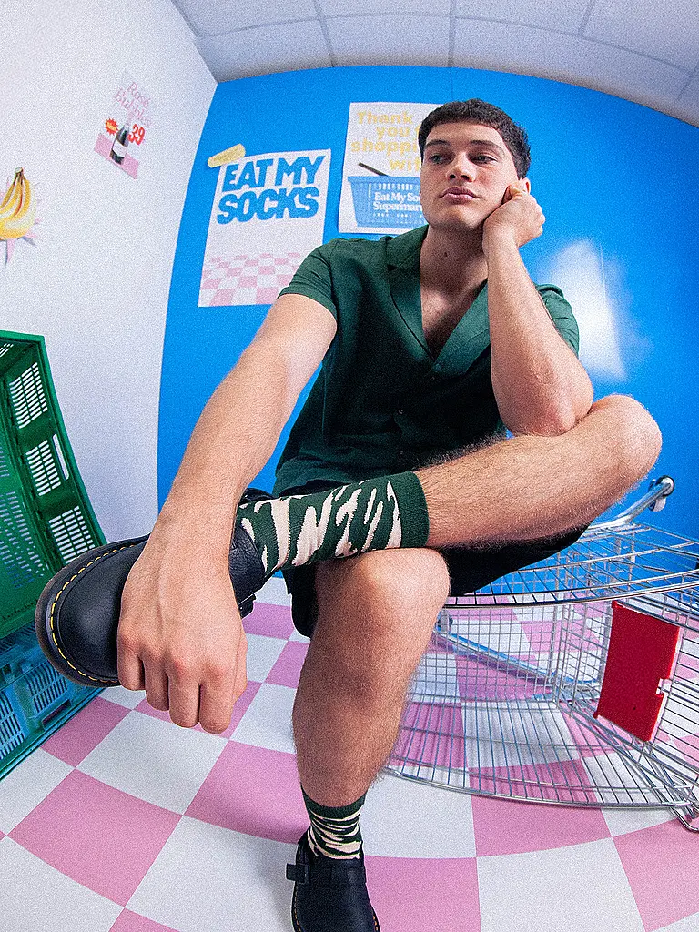 EAT MY SOCKS | Chaussettes 36-45 FIZZY BUBBLES | dunkelgrün