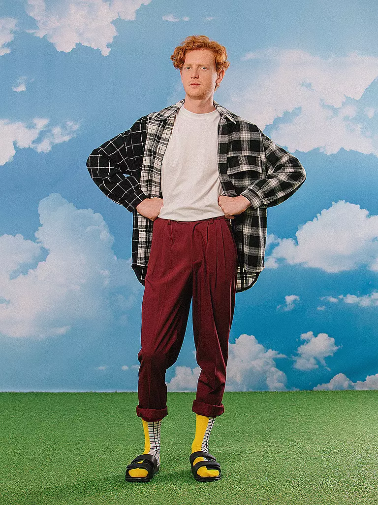 EAT MY SOCKS | Chaussettes 36-45 FRENCH FRIES jaune noir et blanc | 