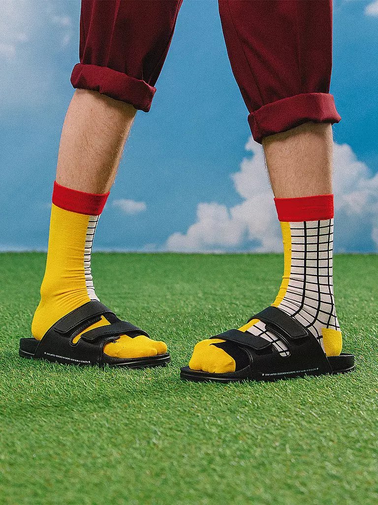 EAT MY SOCKS | Chaussettes 36-45 FRENCH FRIES jaune noir et blanc | 