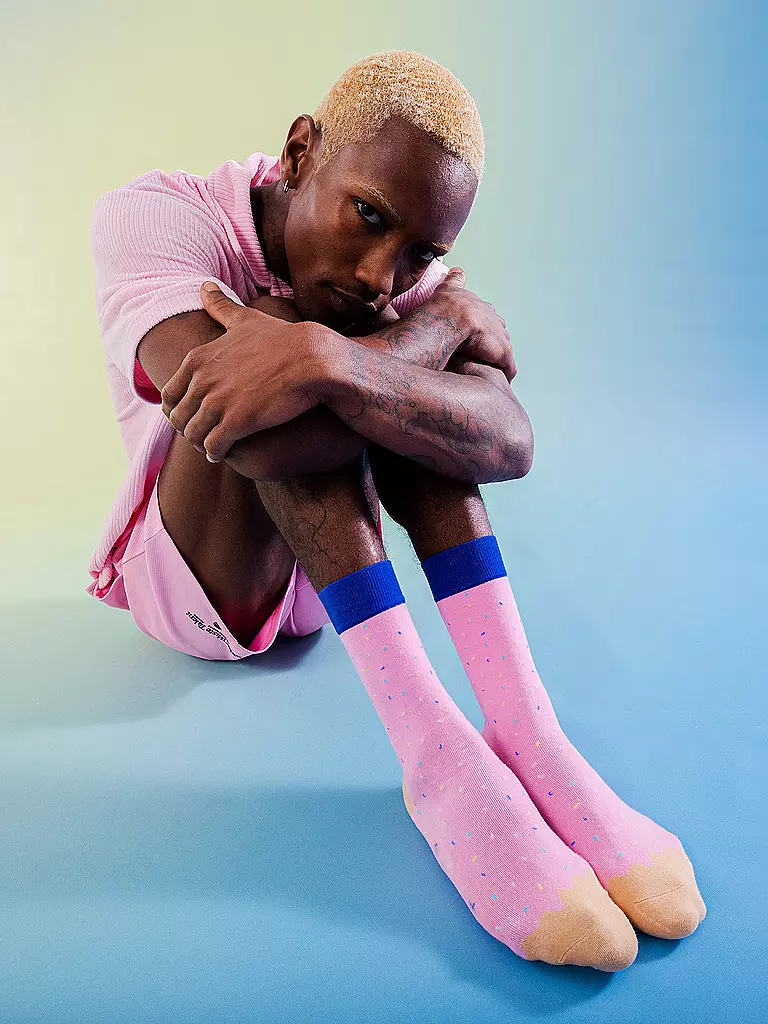 EAT MY SOCKS | Chaussettes 36-45 JOES DONUT STRAWBERRY rose | 