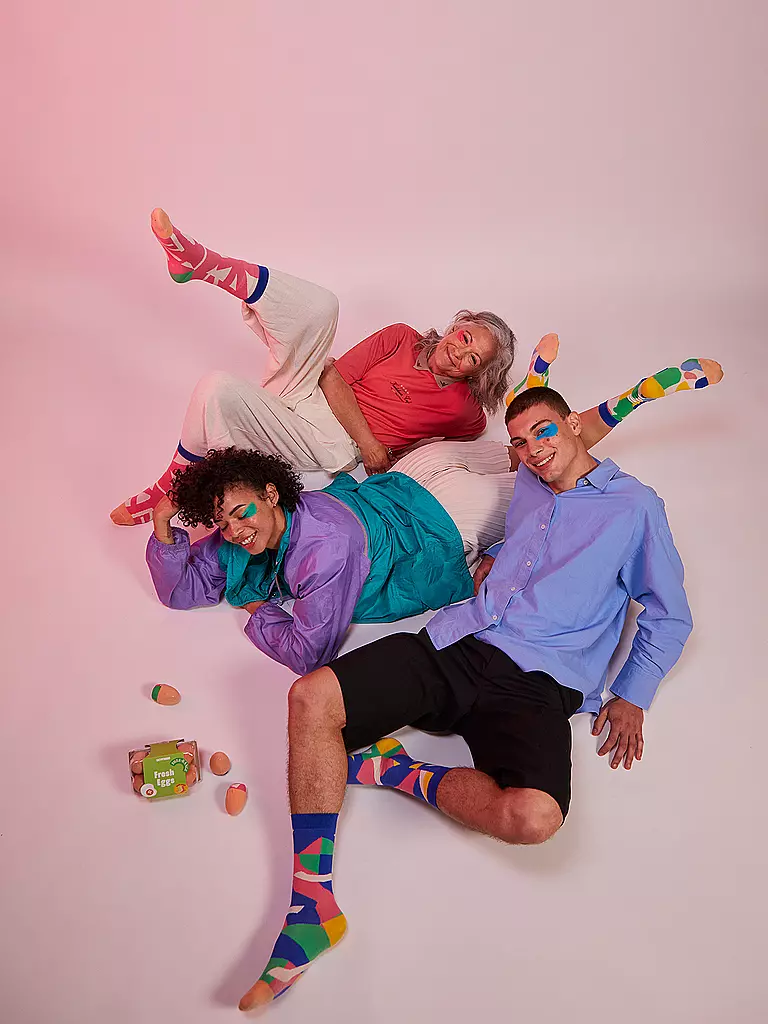 EAT MY SOCKS | Chaussettes 36-45 lot de 3 FRESH EGGS  BleuVertRose | 