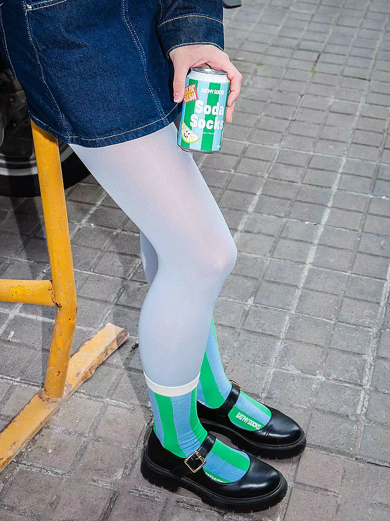 EAT MY SOCKS | Chaussettes 36-45 SODA LIME vert bleu | 