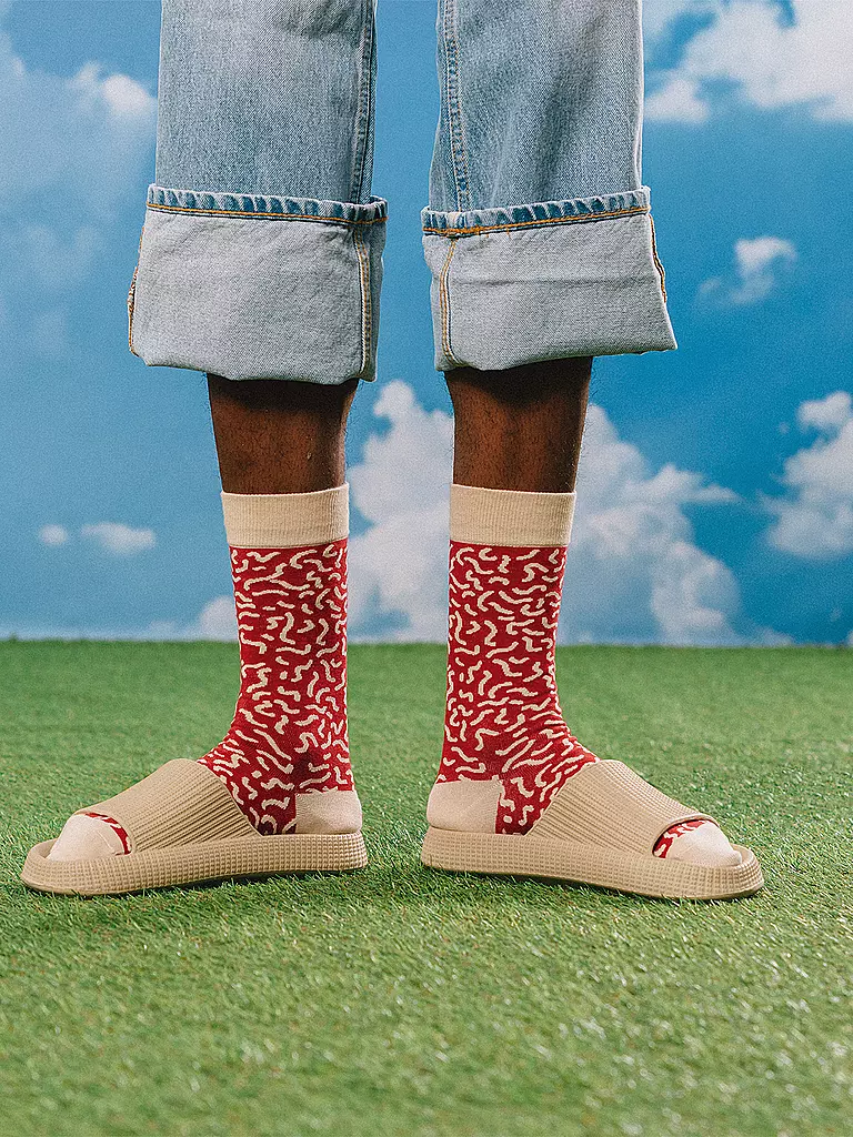 EAT MY SOCKS | Chaussettes 36-45 SUPREME SALAMI rouge beige | 