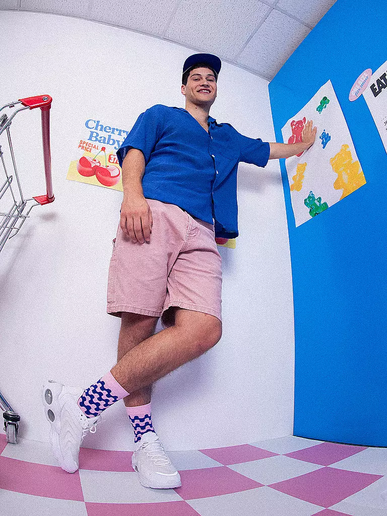 EAT MY SOCKS | Chaussettes 36-45 SWEET MALLOWS rose et bleu | 