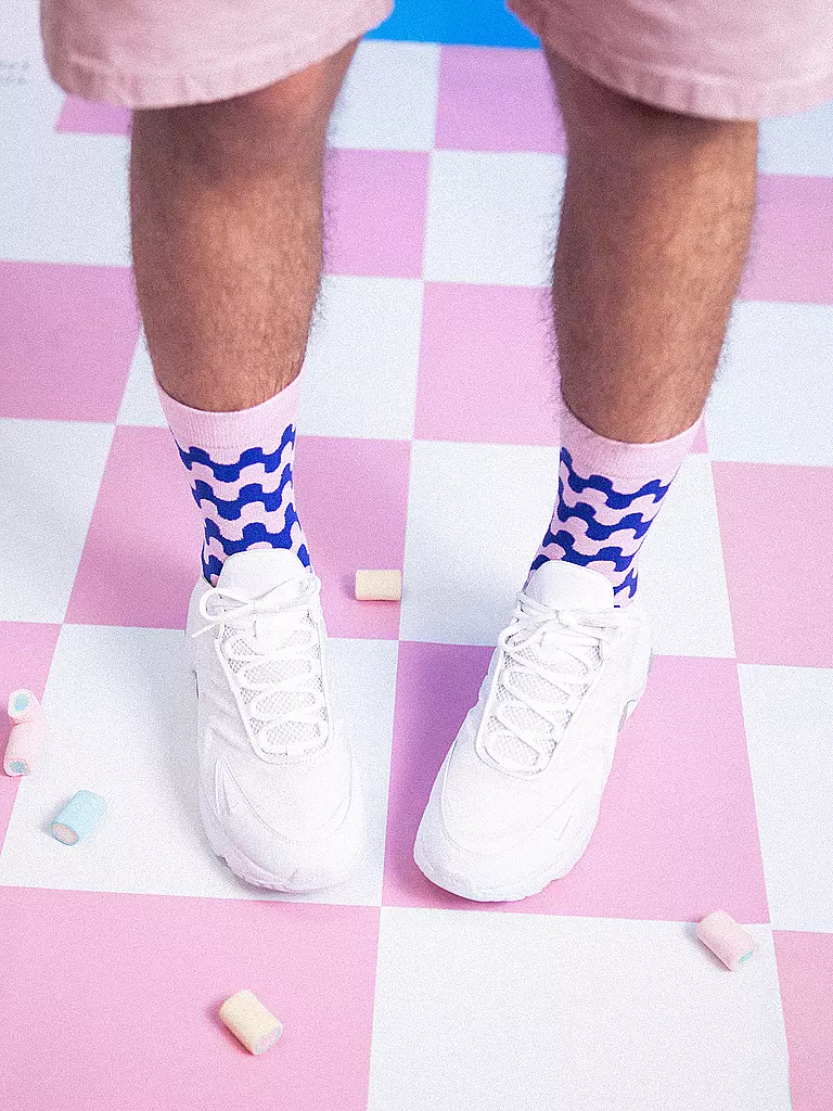 EAT MY SOCKS | Chaussettes 36-45 SWEET MALLOWS rose et bleu | 