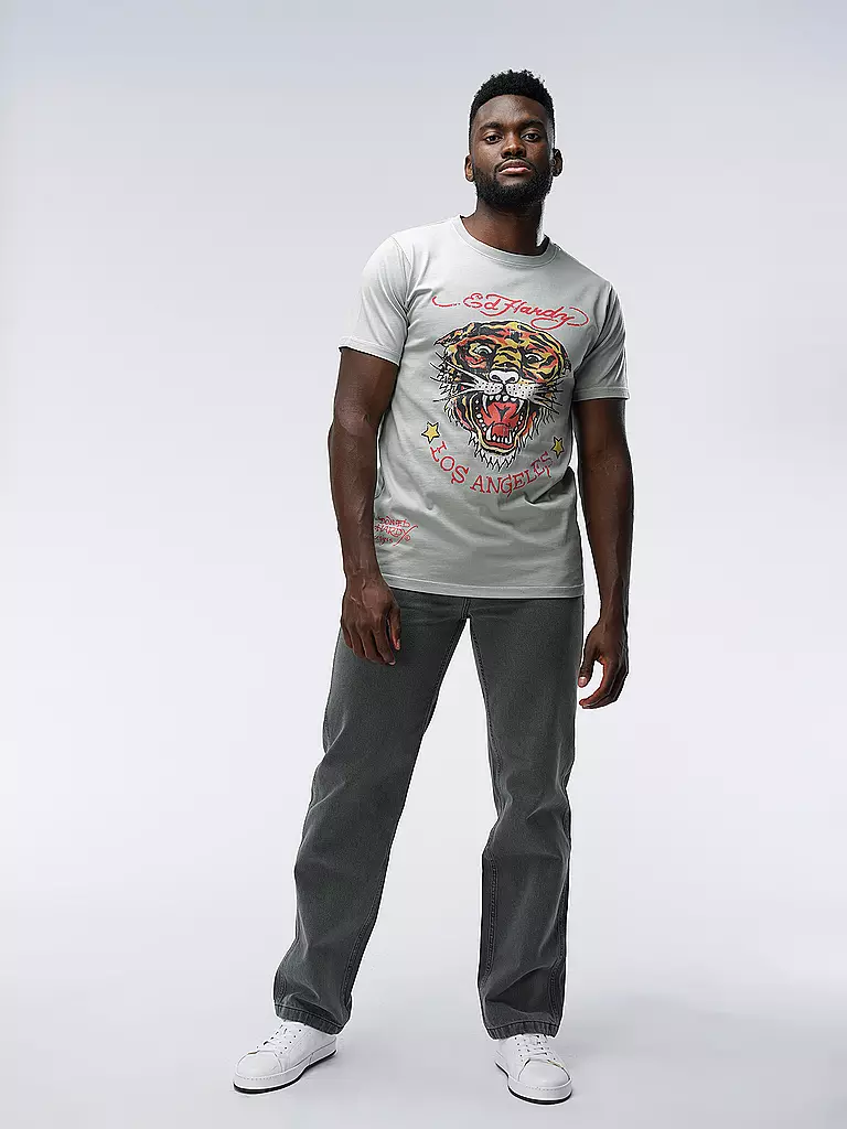 ED HARDY | T-Shirt TIGER VINTAGE | Gris clair