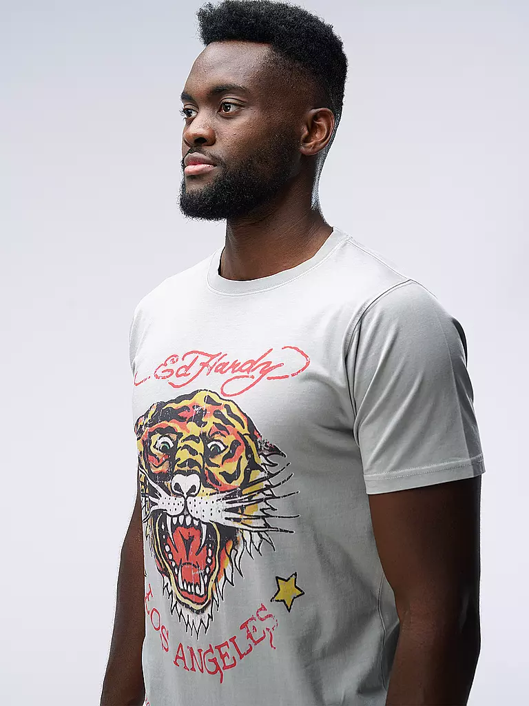 ED HARDY | T-Shirt TIGER VINTAGE | Gris clair