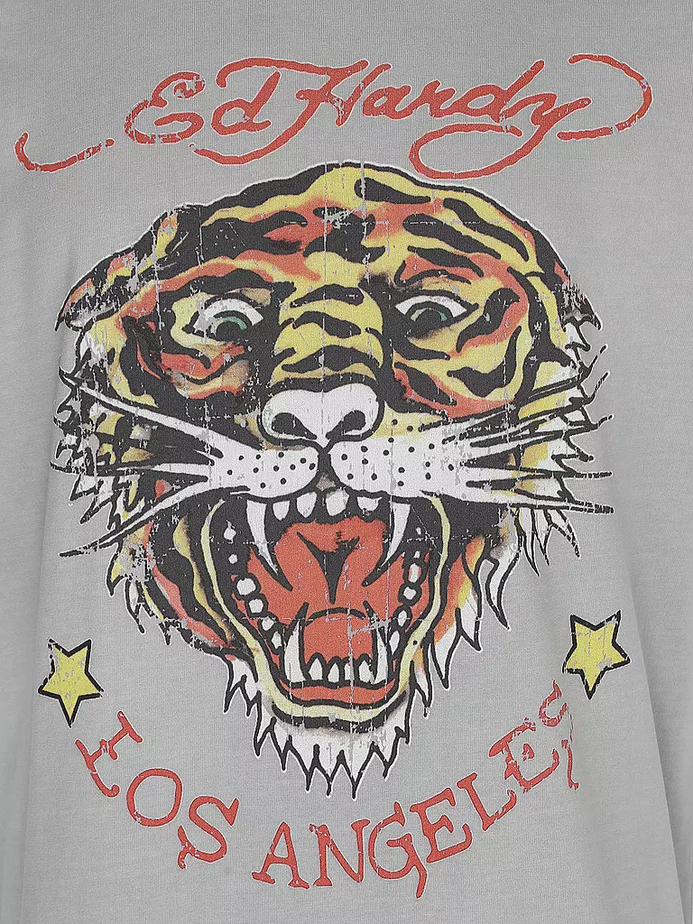 ED HARDY | T-Shirt TIGER VINTAGE | Gris clair
