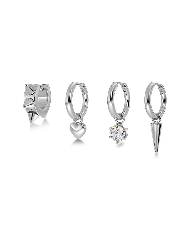 Boucles d'oreilles PEAK HOOPS ICON ONE HEART Steel argent