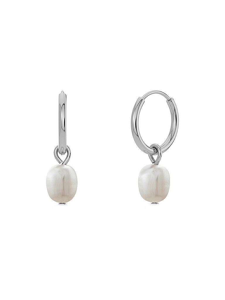 Boucles d'oreilles PERLA HOOPS Steel argent