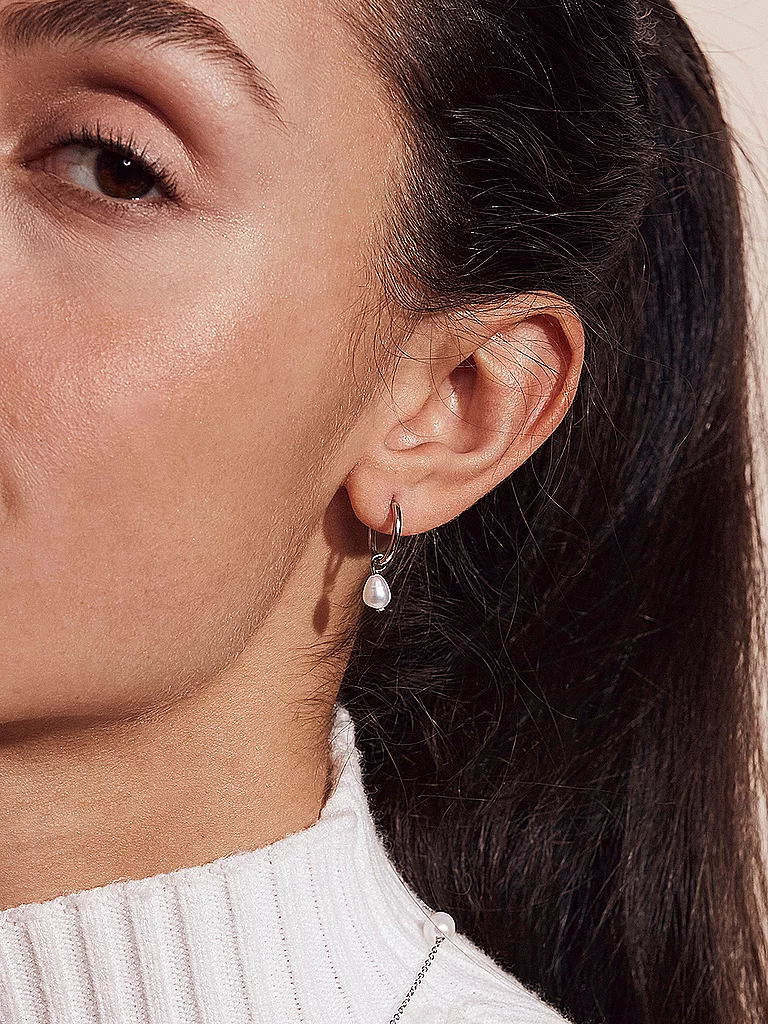 Edblad Perla Hoops Boucles d'oreilles Acier Argent 4