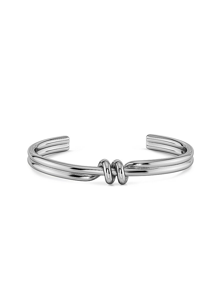 Bracelet rotatif en acier argent S
