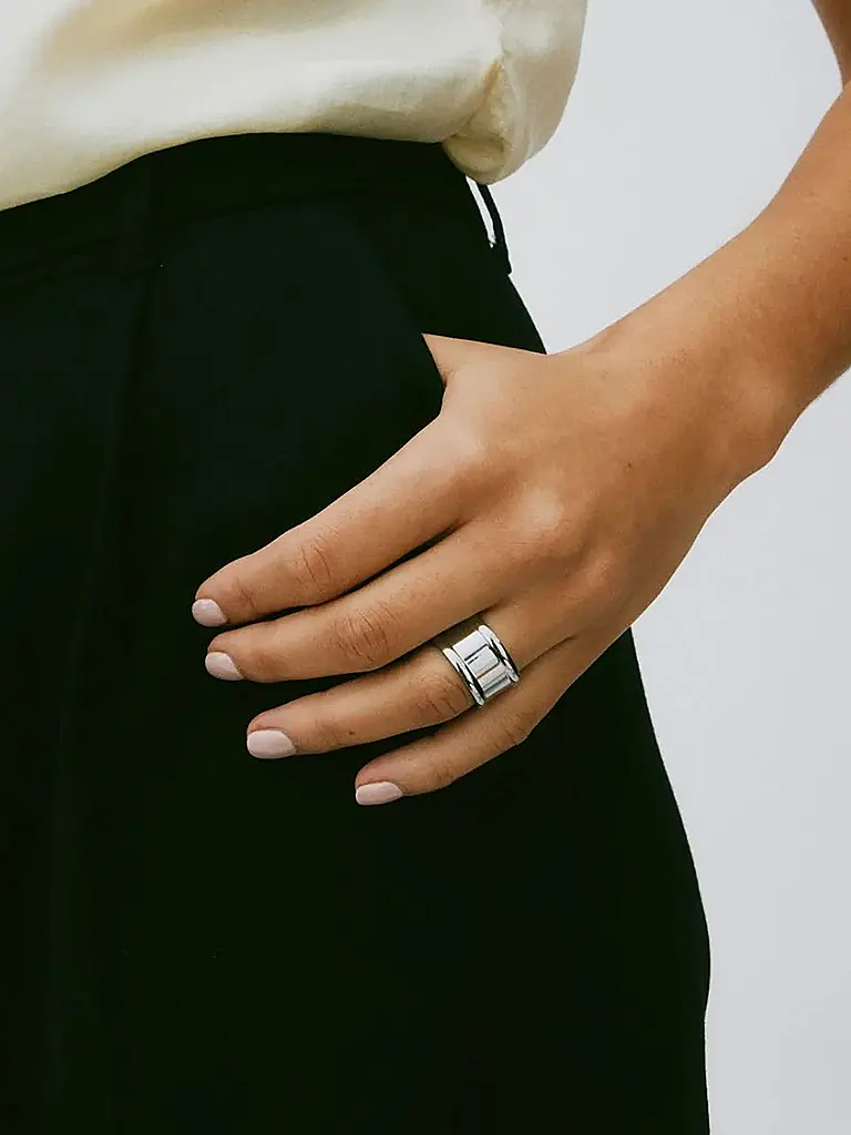 EDBLAD | Bague FRAME RING Steel | Argent