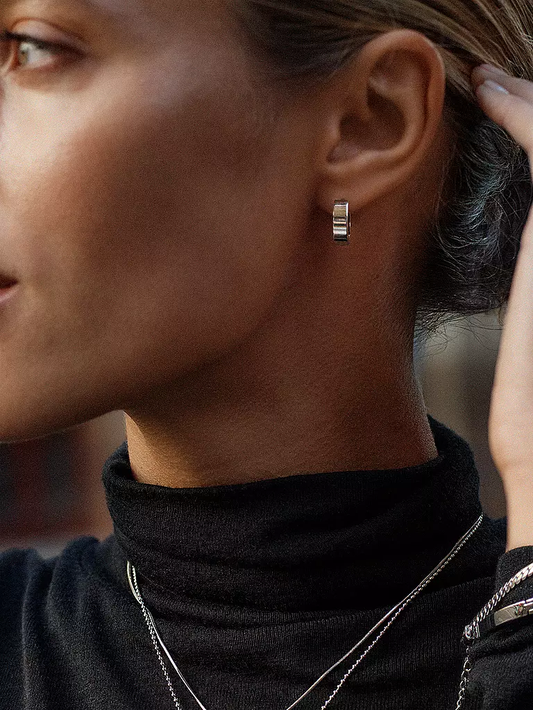 EDBLAD | Boucles d'oreilles FAVE HOOPS Steel | silber