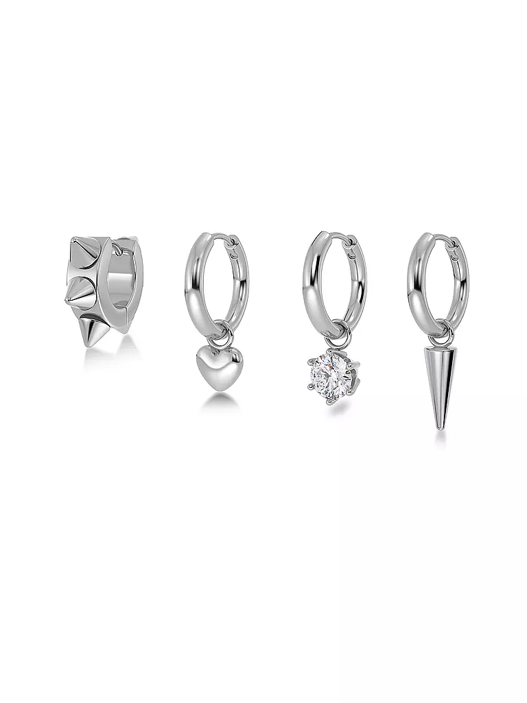 EDBLAD | Boucles d'oreilles PEAK HOOPS ICON ONE HEART Steel | silber