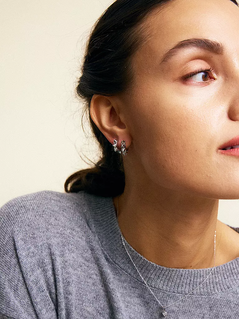 EDBLAD | Boucles d'oreilles PEAK HOOPS ICON Small Steel | silber