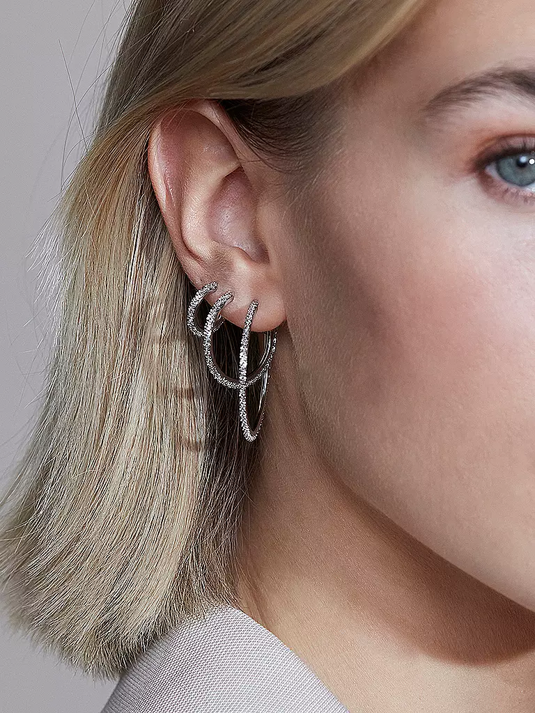 EDBLAD | Créoles TINSEL THIN CREOLES Small Steel | Argent