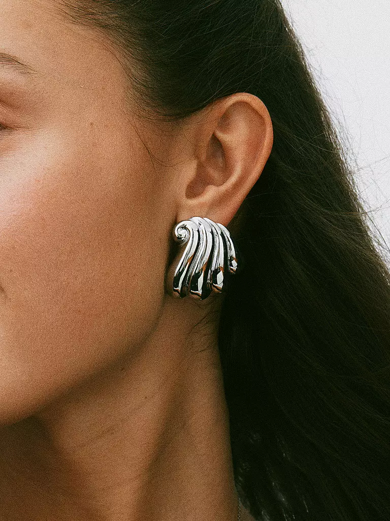 EDBLAD | Puces d'oreilles CORAZZA Large Steel | Argent