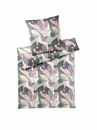 ELEGANTE | Linge de lit en satin 70x90cm/140x200cm NIGHT GARDEN Poudre