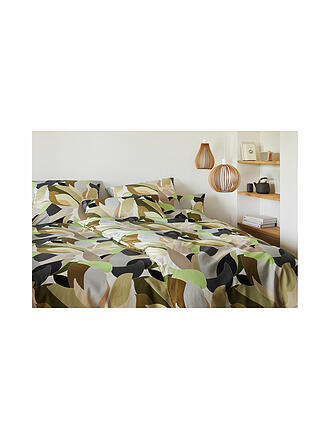 ELEGANTE | Linge de lit en satin 70x90cm/140x200cm NIGHT GARDEN Vert clair
