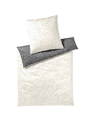 ELEGANTE | Satin Bettwäsche CATS 70x90/140x200cm Light Grey