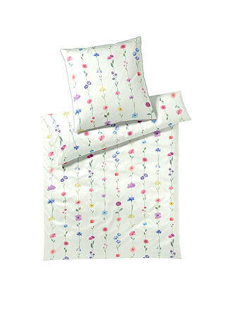 ELEGANTE | Parure de lit en satin FLOWER SHOW 70x90cm / 140x200cm Vert pistache