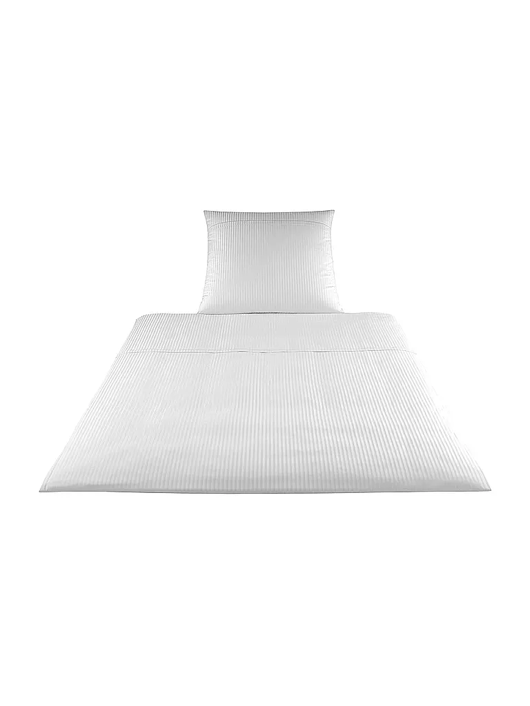 ELEGANTE | Linge de lit en damas Milano 70x90cm/140x200cm Blanc | Blanc