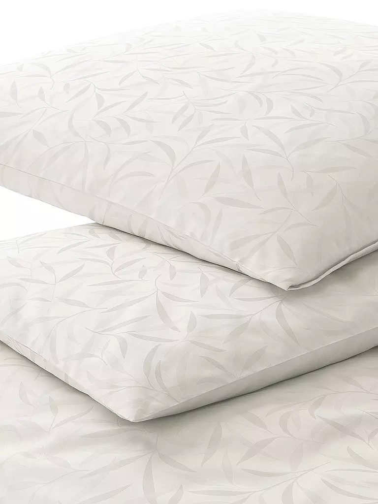 ELEGANTE | Linge de lit en damas MURIEL 70x90cm/140x200cm Naturel | Crème