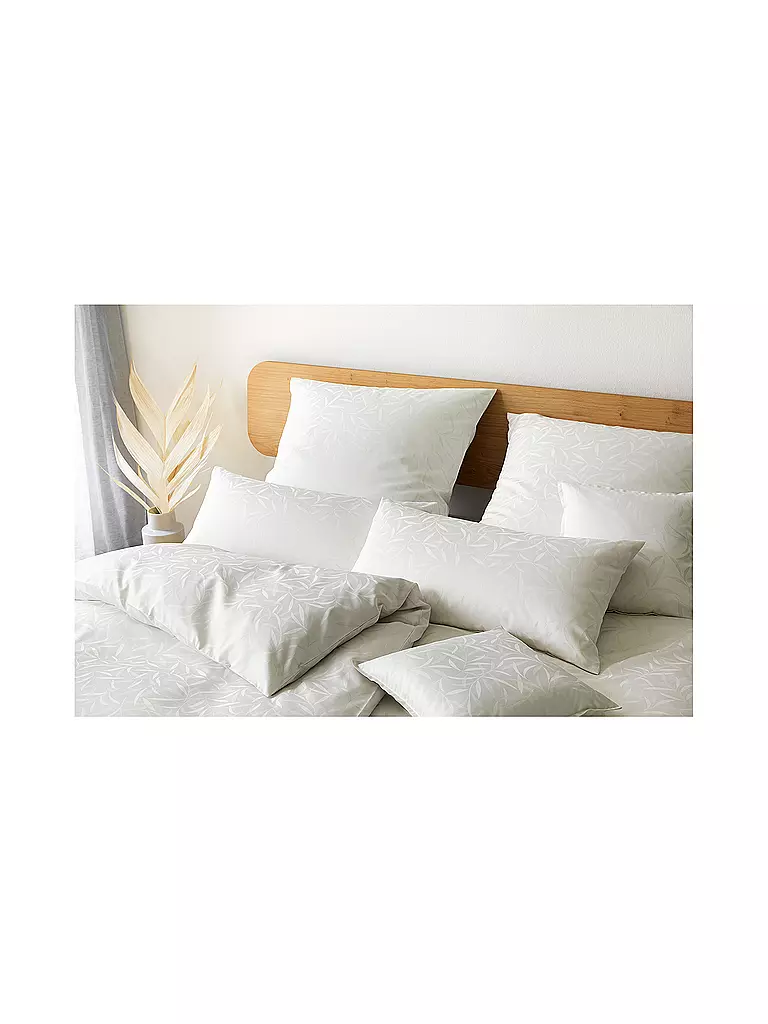ELEGANTE | Linge de lit en damas MURIEL 70x90cm/140x200cm Naturel | Crème
