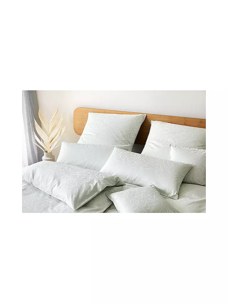 ELEGANTE | Linge de lit en damas MURIEL 70x90cm/140x200cm Vert pastel | hellgrün