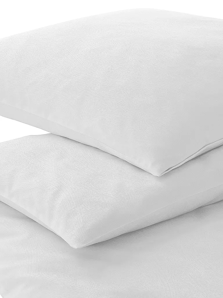 ELEGANTE | Linge de lit en damas PAISLEY 70x90cm/140x200cm Blanc | Blanc