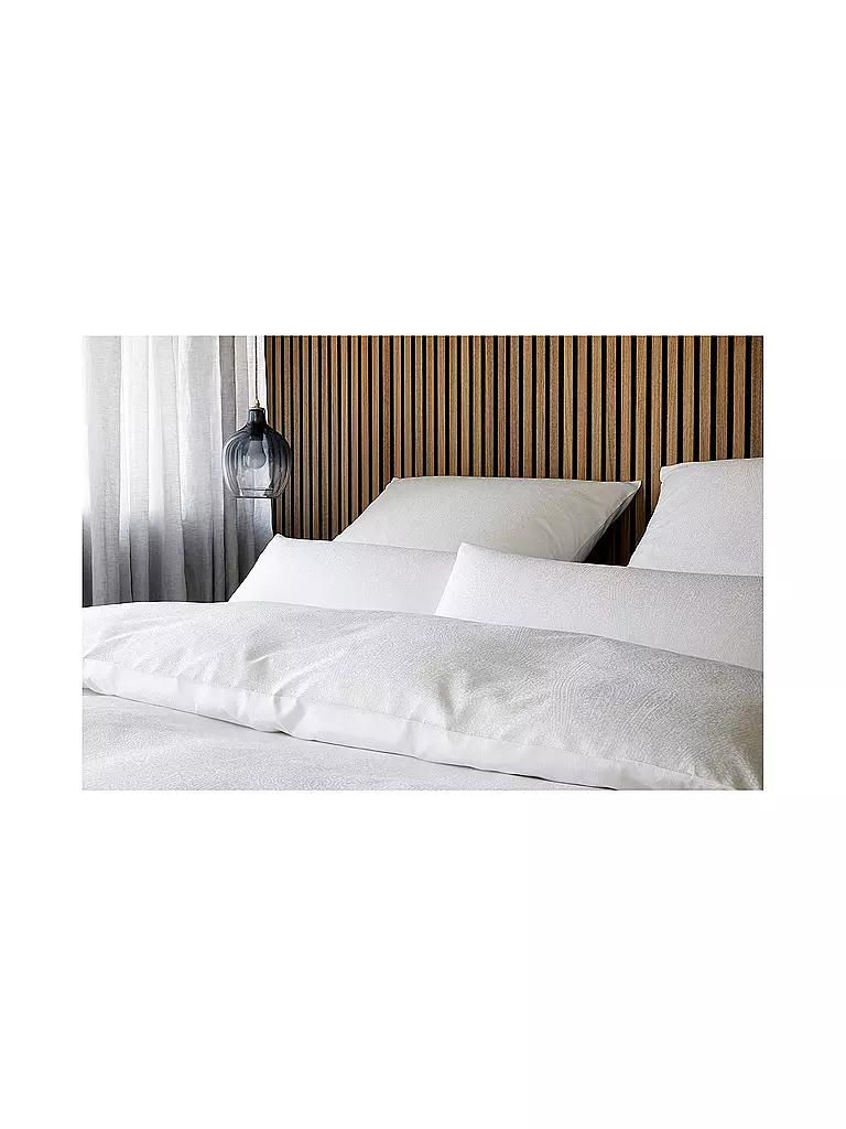 ELEGANTE | Linge de lit en damas PAISLEY 70x90cm/140x200cm Blanc | Blanc