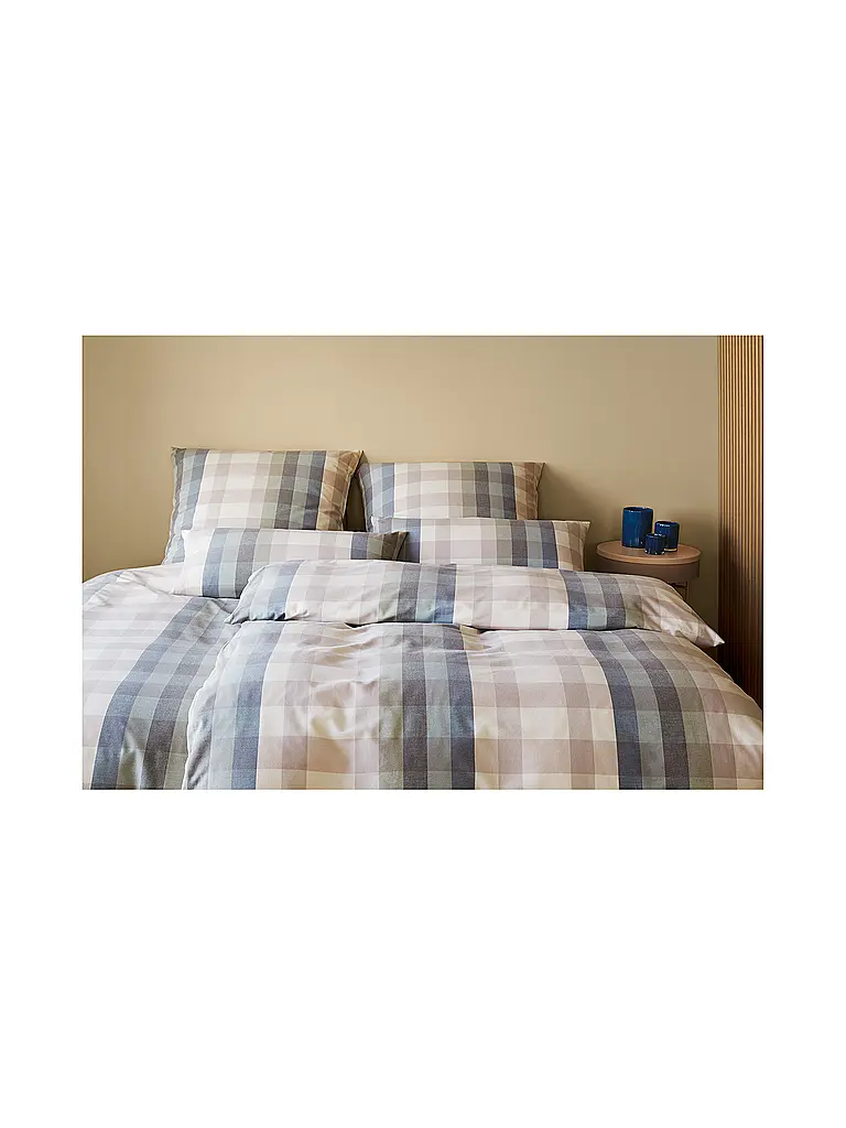 ELEGANTE | Linge de lit en flanelle GLASGOW 70x90cm/140x200cm Bleu | blau