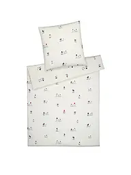 ELEGANTE | Linge de lit en flanelle PINGUIN PARTY 70x90cm/140x200cm Blanc | Blanc