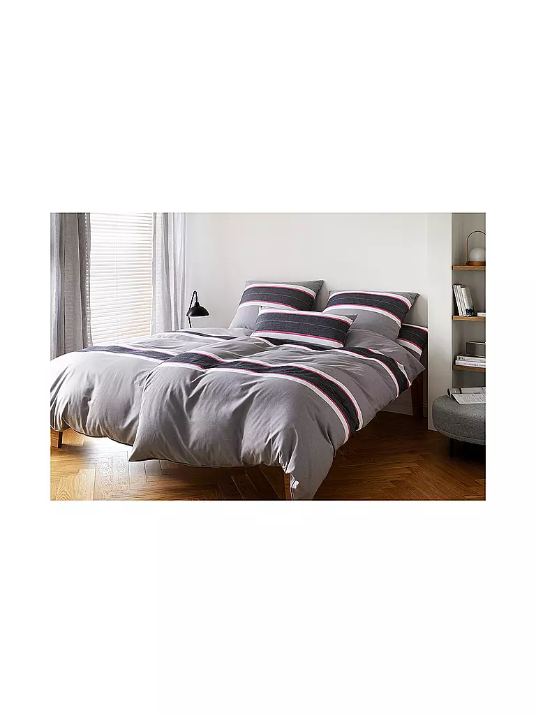 ELEGANTE | Linge de lit en flanelle WHITMAN 70x90cm/140x200cm Gris | Gris