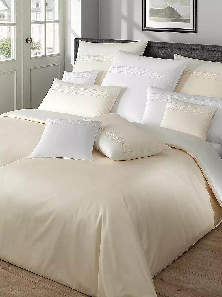 ELEGANTE | Linge de lit en satin 70x90cm / 140x200cm EL GRECO Naturel | creme