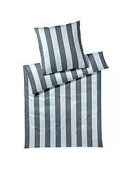 ELEGANTE | Linge de lit en satin 70x90cm/140x200cm NIGHT STRIPE Poudre | Bleu foncé