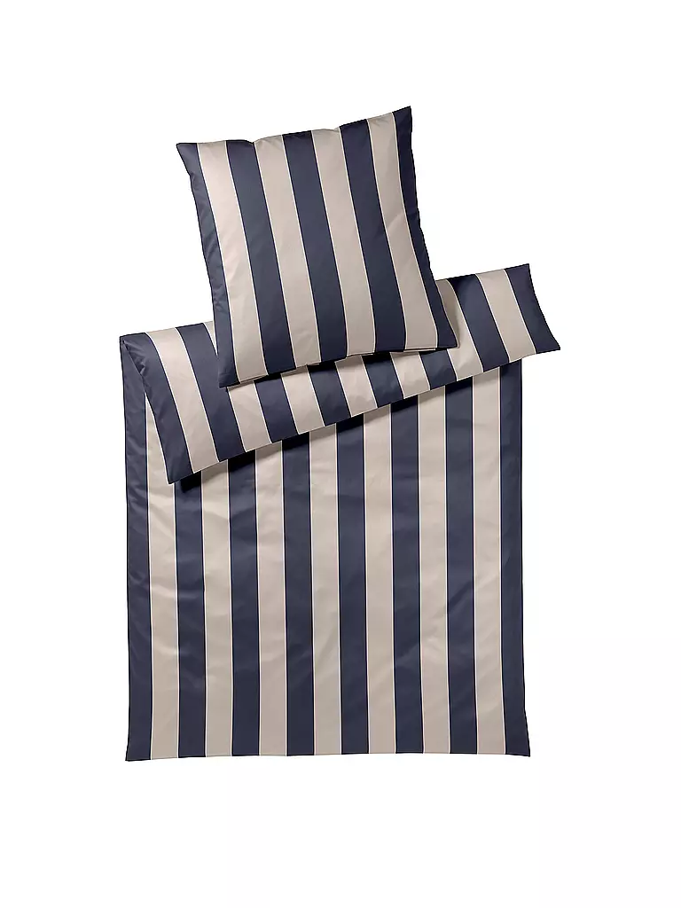 ELEGANTE | Linge de lit en satin 70x90cm/140x200cm NIGHT STRIPE Nature | grau