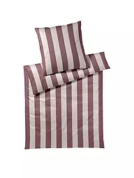 ELEGANTE | Linge de lit en satin 70x90cm/140x200cm NIGHT STRIPE Poudre | Baie