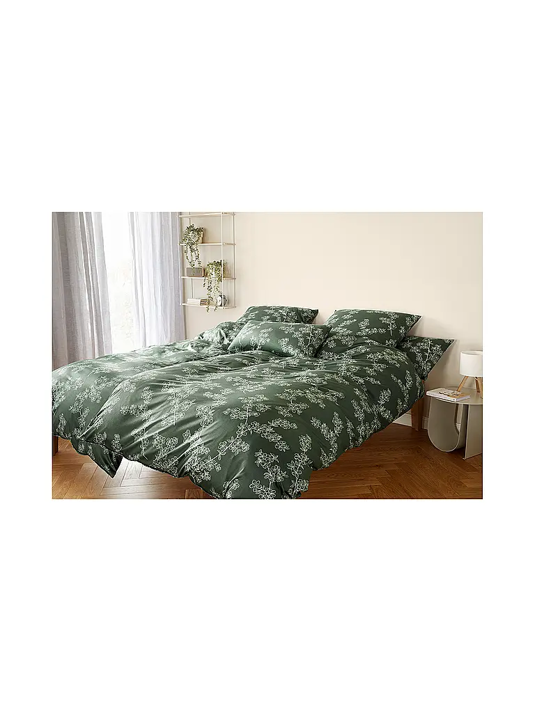 ELEGANTE | Parure de lit en jersey CHERRY BLOSSOM 140x200cm H. Vert | hellgrün