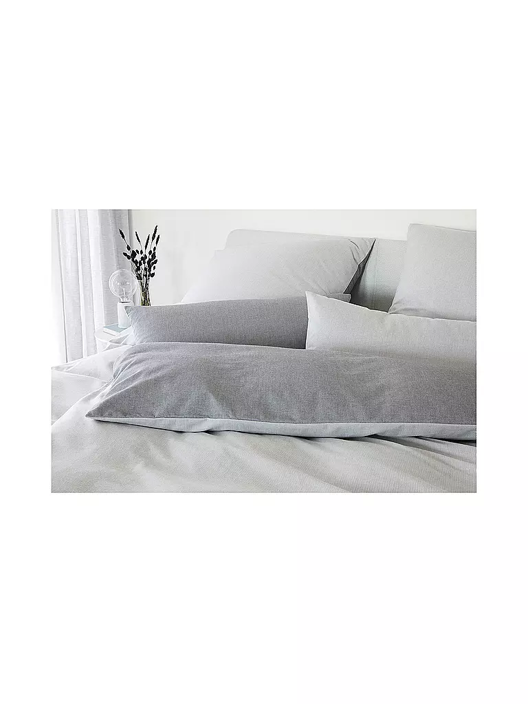 ELEGANTE | Parure de lit réversible en flanelle Tender 70x90cm/140x200cm Gris | hellgrau