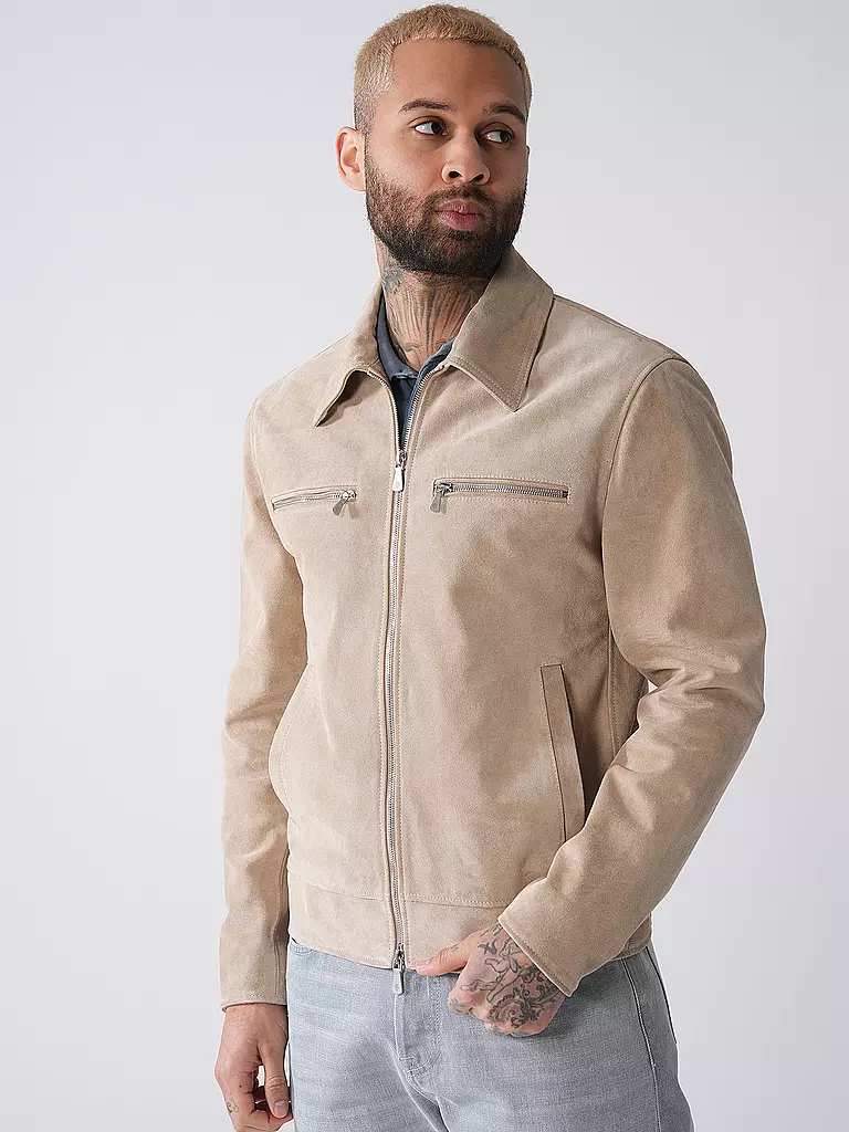 ELEVENTY | Veste en cuir | beige