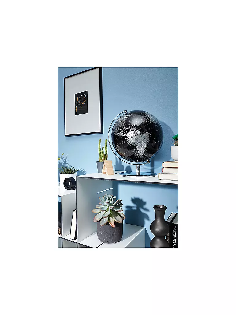 EMFORM | Globe de table - Planet 25 cm noir/argent | Aucune couleur