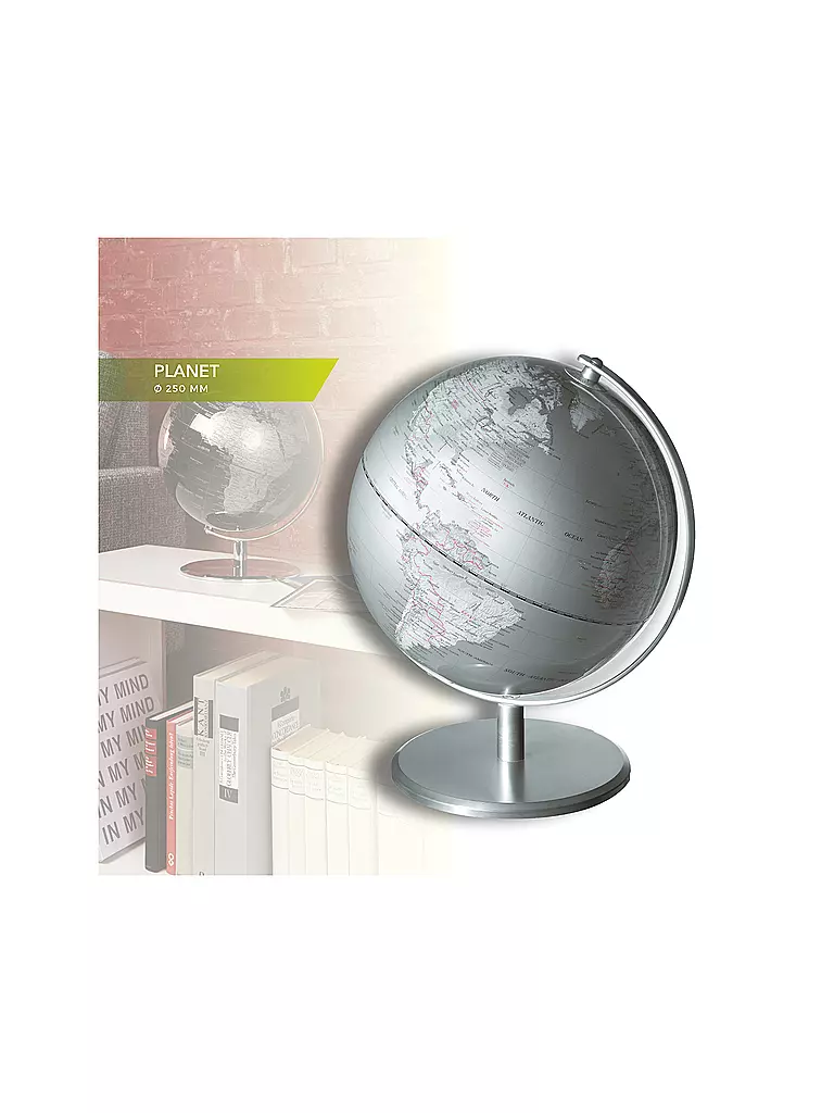 EMFORM | Globe de table - Planet 25cm Argent | Aucune couleur
