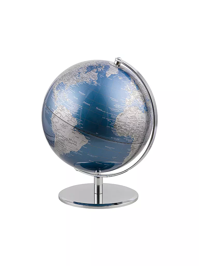 EMFORM | Globe de table - Planet 25cm bleu métallique/argent | Aucune couleur