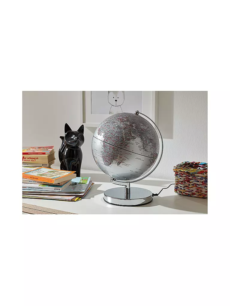 EMFORM | Globe lumineux Terra Light 25cm argent | Aucune couleur