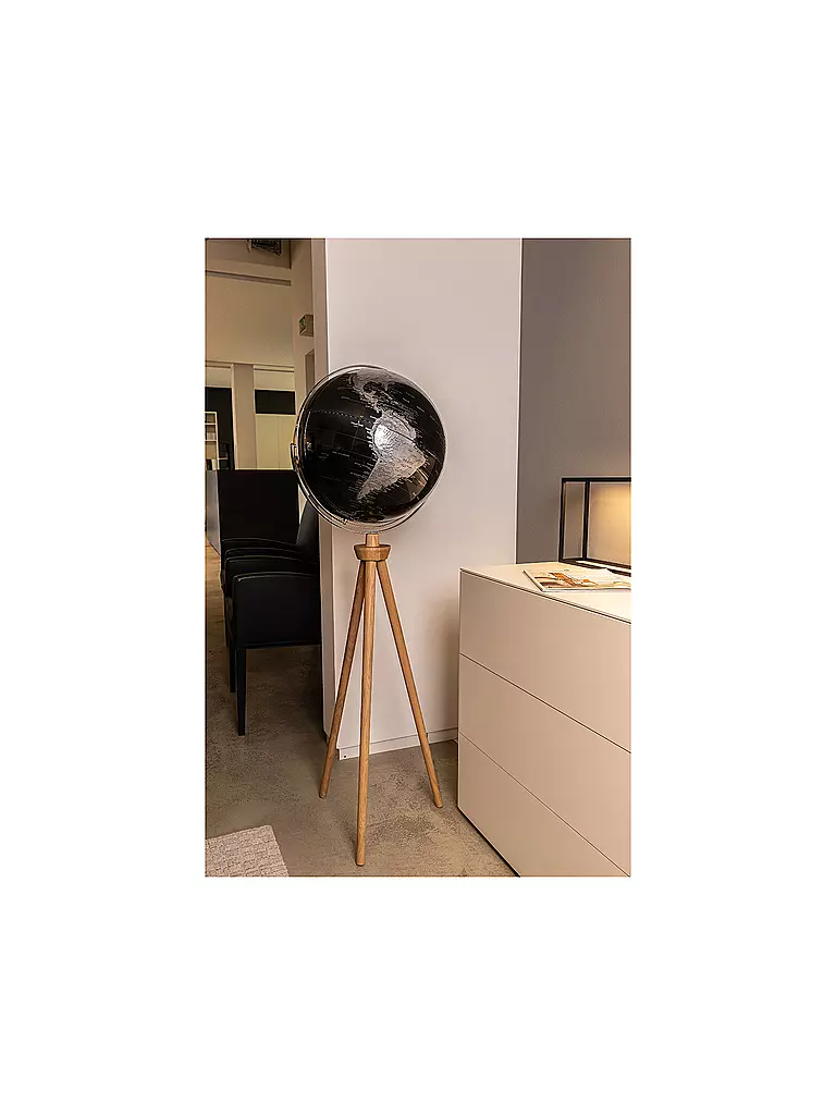 EMFORM | Globe sur pied - Spoutnik 43 cm noir/argent | Aucune couleur