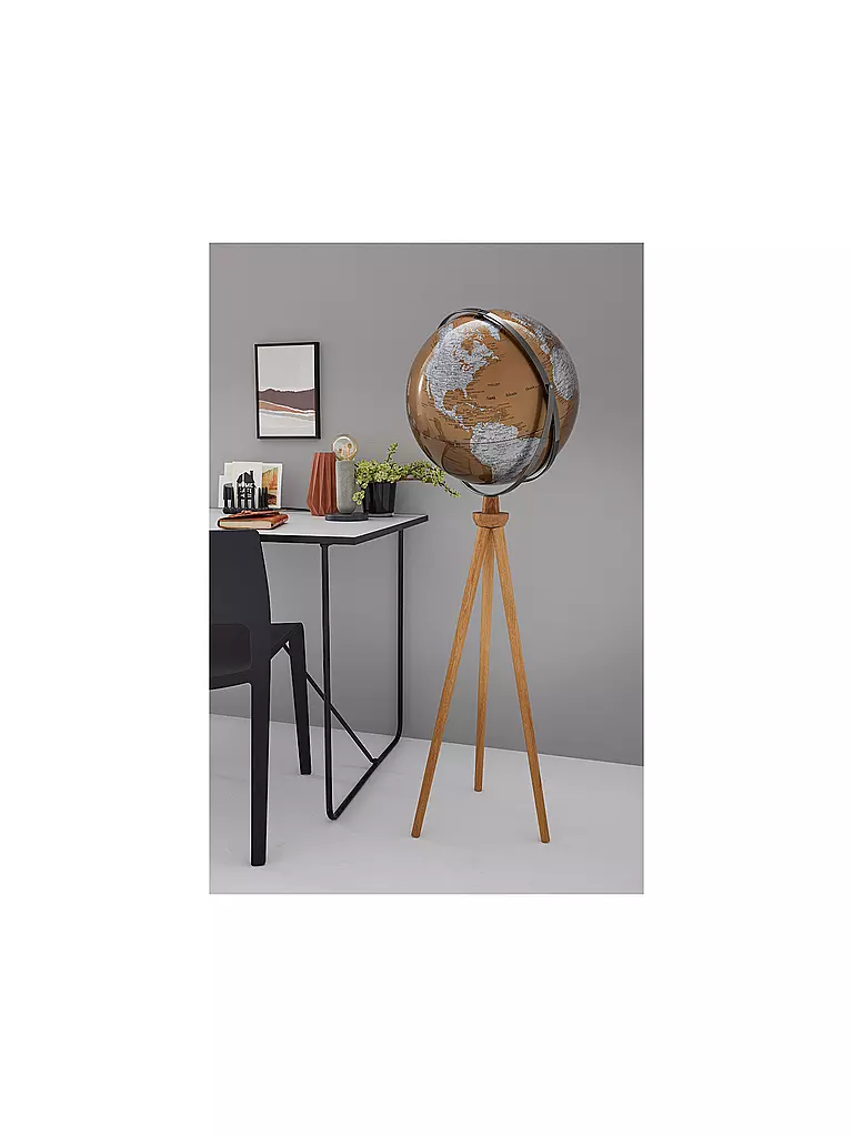 EMFORM | Globe sur pied - Sputnik 43 cm bronze/argent | Aucune couleur