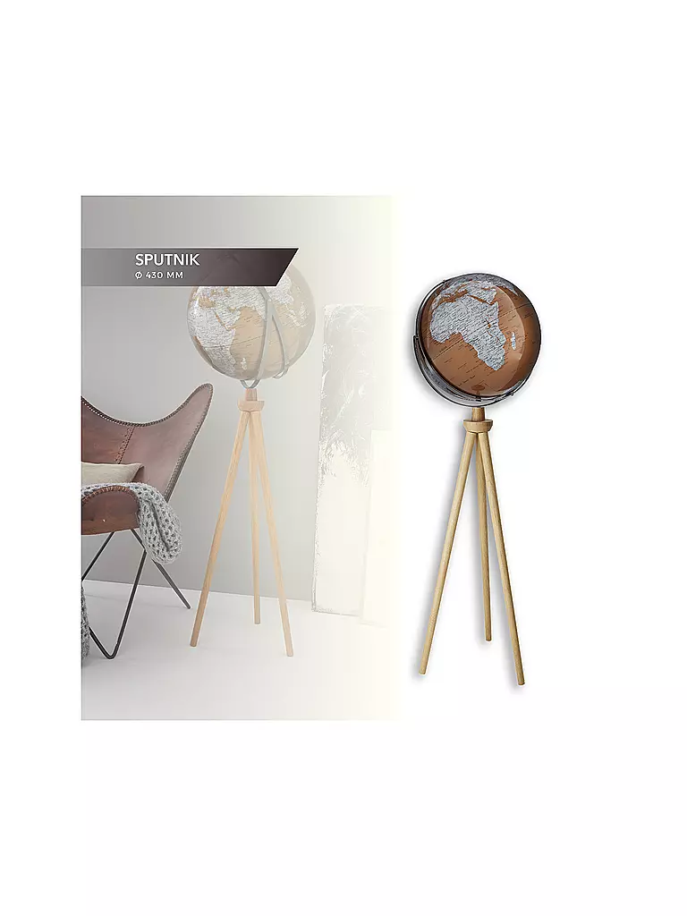 EMFORM | Globe sur pied - Sputnik 43 cm bronze/argent | Aucune couleur