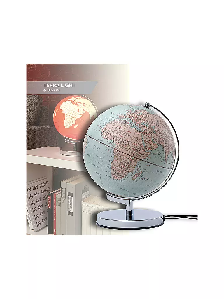EMFORM | Leuchtglobus Terra Light 25cm hellblau/silber | Aucune couleur